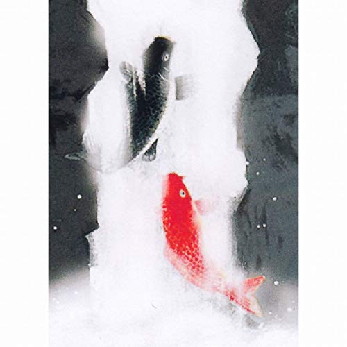 Amazon.co.jp: 吉岡浩太郎『昇鯉A』ジクレー 動物画 こい 魚 鯉の滝